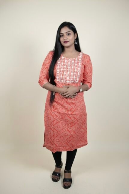 AMBERFLORA YOKE EMBROIDERED KURTI