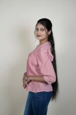 BLUSH PINK SMOCKED YOKE TOP - Image 3