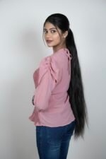 BLUSH PINK SMOCKED YOKE TOP - Image 4