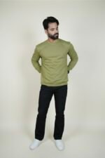 CLASSIC OLIVE CASUAL CREW NECK SWEATSHIRT - Image 2