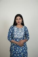INDIGO BLOSSOM PRINTED KURTA SET - Image 4