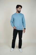 LIGHT BLUE CASUAL CREW NECK SWEATSHIRT - Image 2